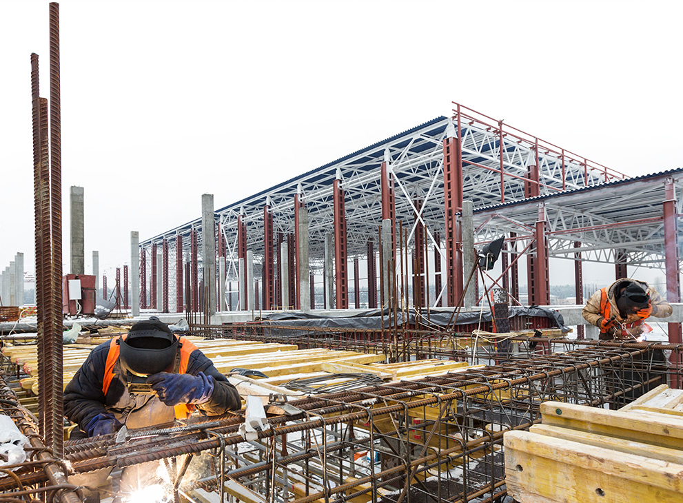 Welding at a construction project